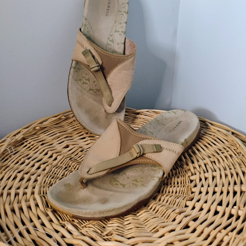 Merrell Women's Size 9 Tan Color Slip on Performance Sandals Sports Strappy - Picture 4 of 7